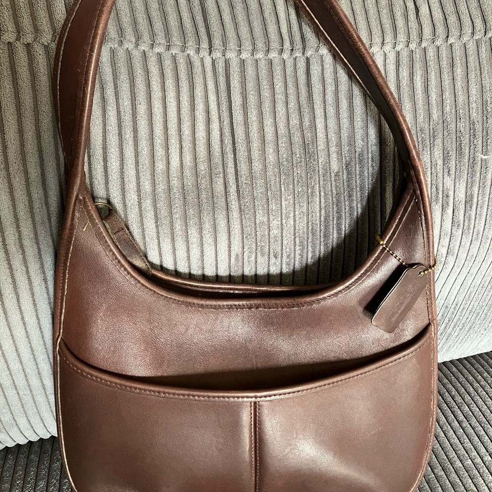 Vintage Coach Ergo 9033 Hobo Shoulder Bag Mahogany Brown Leather